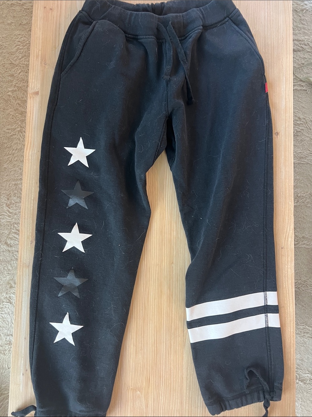 Asphalt Black Joggers with White Stars & Stripes
